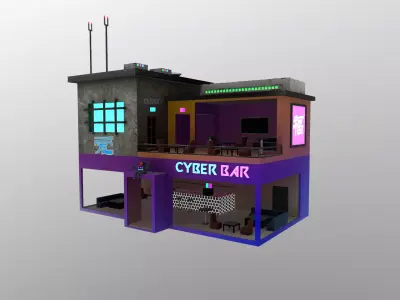 Cyberpunk City - Building 10 Low-poly 3D model