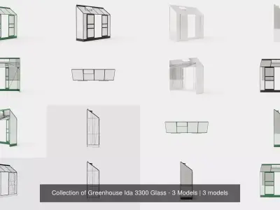 Collection of Greenhouse Ida 3300 Glass - 3 Models 3D Model Pack