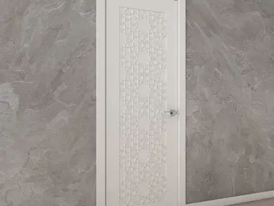 Interior door with Arabic carvings 3D model