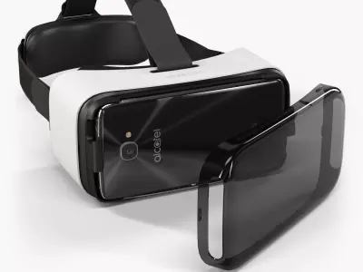 Alcatel VR Goggles with Idol 4S Low-poly 3D model