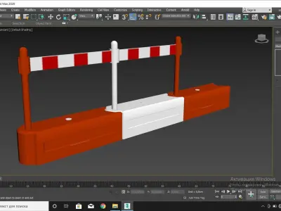 White and red plastic road barriers Low-poly 3D model