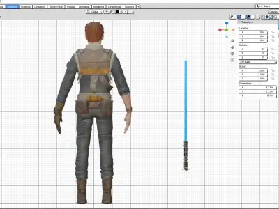 Cal Kestis Game Character -Ready To Rigg Low-poly 3D model
