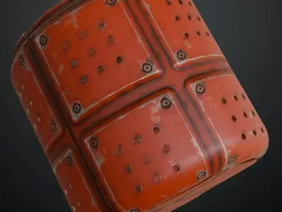 Sci-Fi Tech Modular Metal Panel PBR Seamless Texture