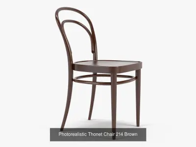 Thonet Chair 214 in Light Beech Brown and Black 3D Model Pack