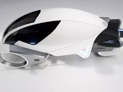 Tron Legacy White Light Cycle Low-poly 3D model