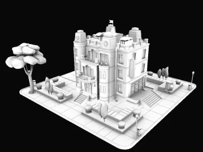 Model STYLIZED BUILDING Hotel - 1 3D model