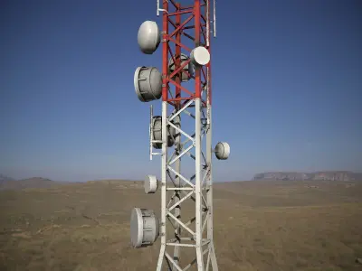 Telecommunications Tower PBR Low-poly 3D model