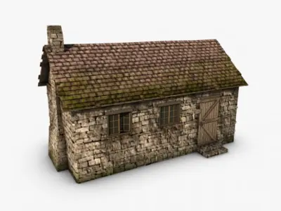 Old stone cottage 3D model purchase