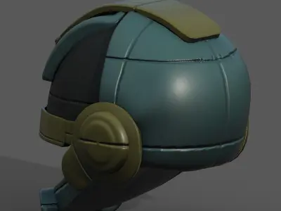 Helmet scifi fantasy pilot military futuristic  Low-poly 3D model