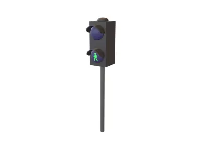 Pedestrian Traffic Light V1 003 Low-poly 3D model