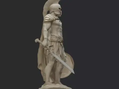 Ancient Gladiator Hero with Sword Armor 3D model