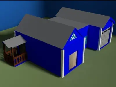 simple house Low-poly 3D model