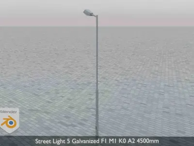Street Light 5 Galvanized F1 M1 K0 A2 4500mm  Low-poly 3D model
