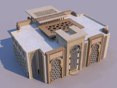 0164 - Islamic Facade Building 3D model