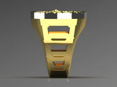 Statue of Liberty gold man ring mr0143 3D print model