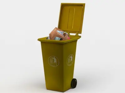 Garbage container Low-poly 3D model 10