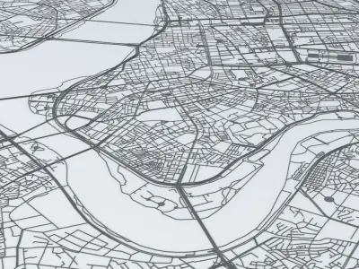 Taipei Road Network and Streets 3D model