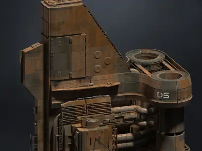 SUB-D Scifi Megascale Industrial Building 02 3D model