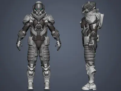 Battle suit Destroyer HIGHPOLY 3D model