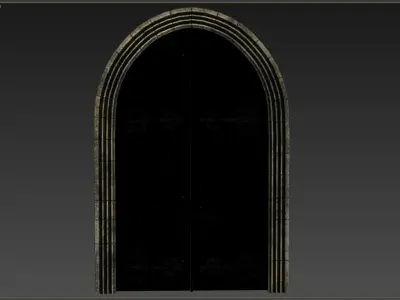 Medieval Door Low-poly 3D model