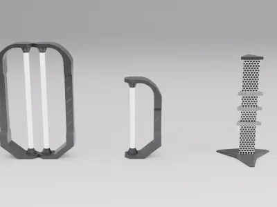 Game Ready Sci Fi Lights Pack Low-poly 3D model