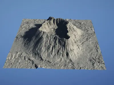 Landscape Environment Volcano Snow 05 Low-poly 3D model
