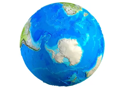 Earth Map Globe Low-poly 3D model