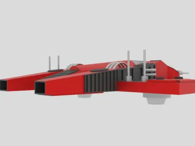 Jupiter - T Spaceship Low-poly 3D model