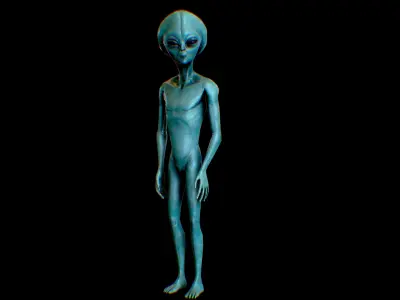 Realistic Alien 3 Space Alien Low-poly 3D model