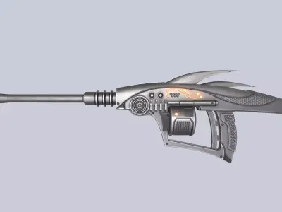 Alien blaster Low-poly 3D model