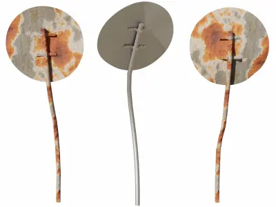 W10-1 Road Signs Rusted Old and Clean versions Low-poly 3D model