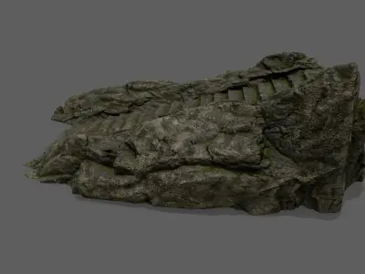 Stairs rock staircase Low-poly 3D model