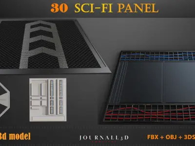 30 SCIFI  panels 3D model