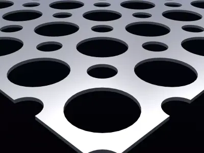 Perforated panel with 48 percent opening 25O146 3D model