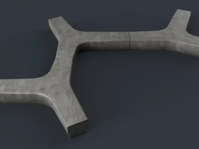 Modern Outdoor Bench 82 PBR Game Ready Low-poly 3D model