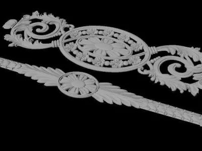 Central decor ornament for furniture 3D model 1115