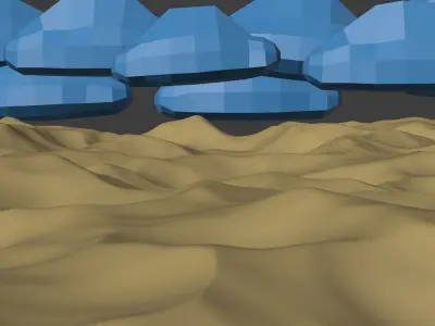 Desert Scene Low-poly 3D model