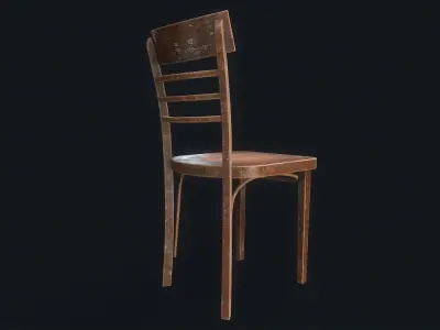 Antique Chair Low-poly 3D model