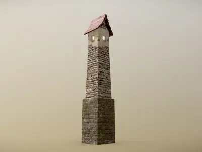 Medieval DRAGON Tower 05 Low-poly 3D model