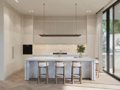 Interior villa rendering Low-poly 3D model
