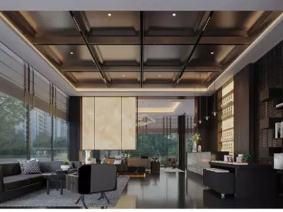 Sales office lobby interior decoration 3D model