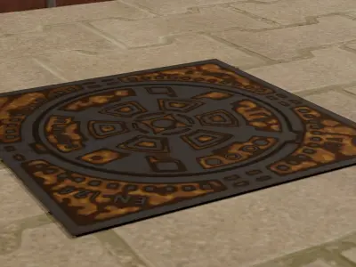  Sewer cap Low-poly 3D model