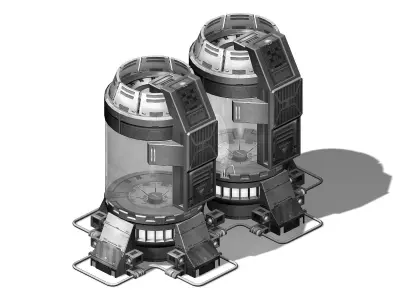 Future World - Ground Chemical Container 05 3D model