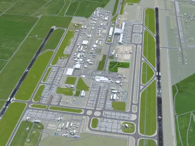 Kyiv Boryspil Airport 12km Low-poly 3D model