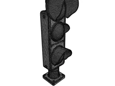 Rusty Vintage Traffic Light Prop Low-poly 3D model