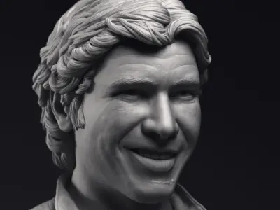 Harrison Ford as Han Solo Bust Printable 3D Model 3D print model