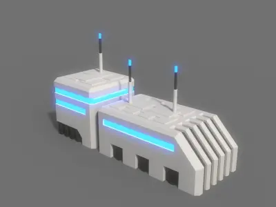 PBR Sci-Fi Building A07 Low-poly 3D model