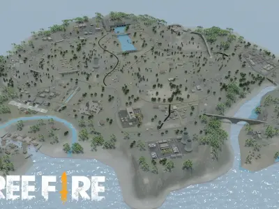 BERMUDA - Map - Free Fire 3D Model - Blender - Free Fire 3d Map 3D model