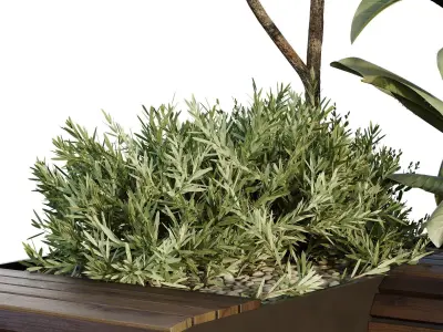 HQ Urban environment set of green plant benches 19 3D model