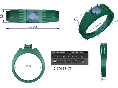  Mens Ring  Render 3dm STL OBJ FBX Details 3D print model